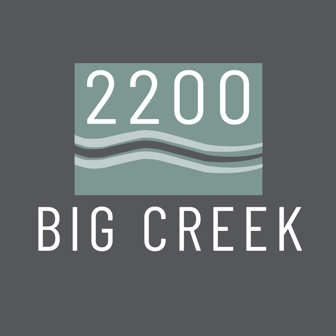 A graphic with the number 2200 and the words "Big Creek" on a dark background.